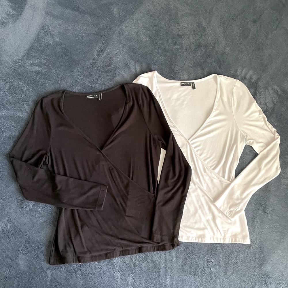 ASOS plunge v-neck blouses